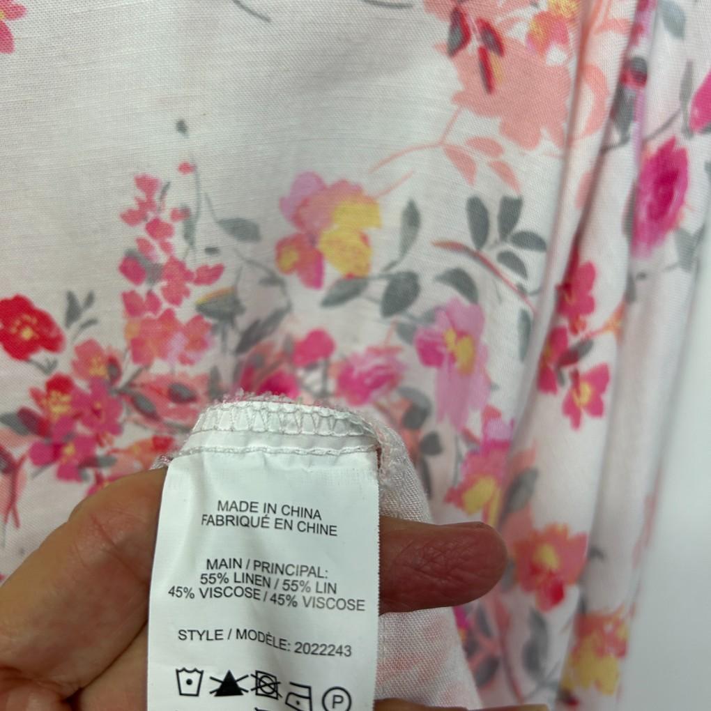 Autograph Pink Linen Top - Size 24