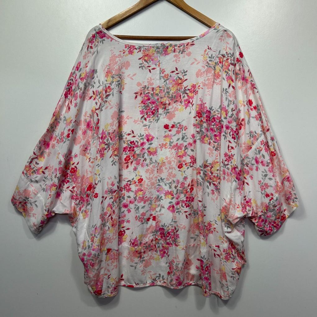 Autograph Pink Linen Top - Size 24