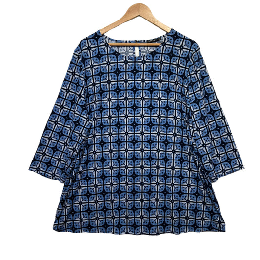 Regatta Top Size 20 Blue Long Sleeve Geometric