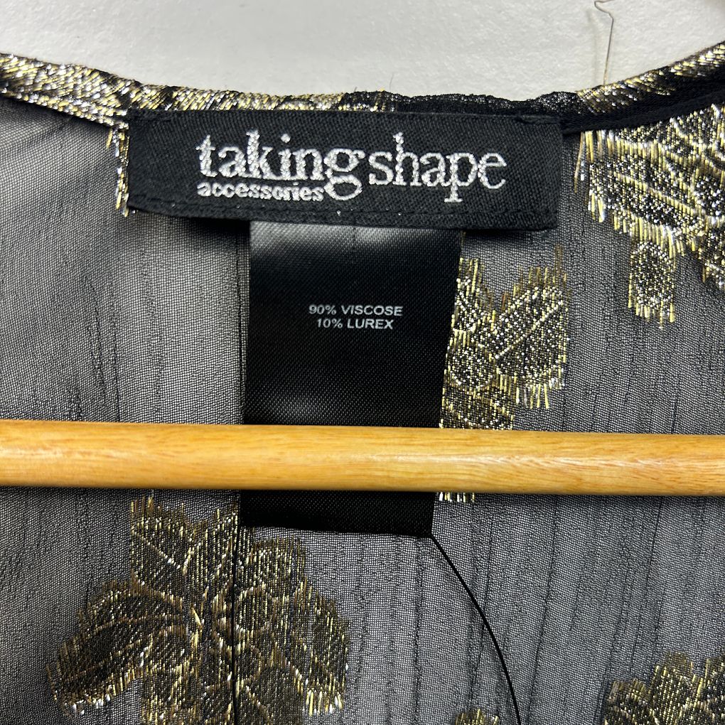 Taking Shape Black Gold Kimono - One Size
