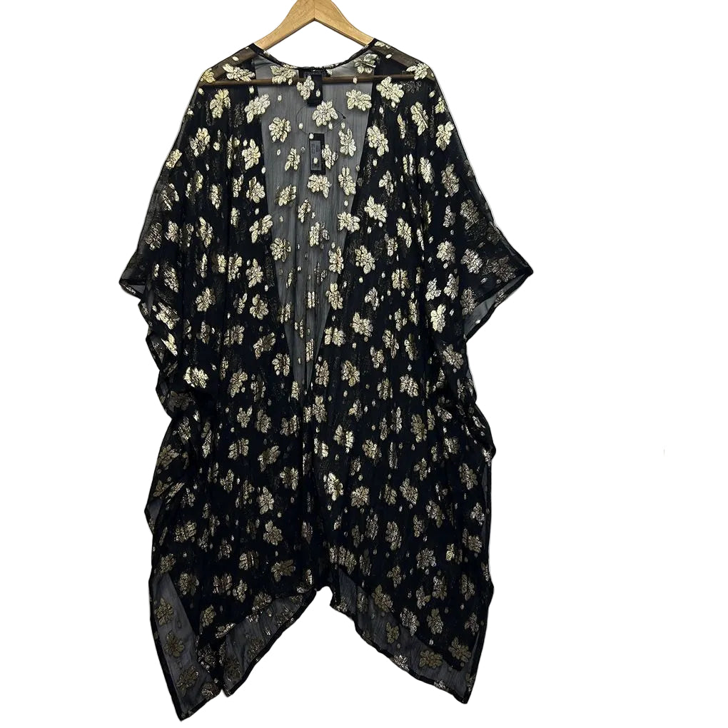 Taking Shape Black Gold Kimono - One Size