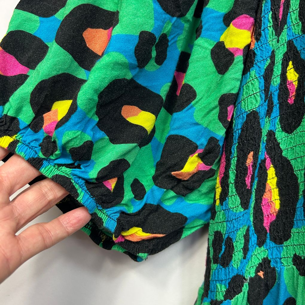 Proud Poppy Multicoloured Leopard Print Dress - Size 28