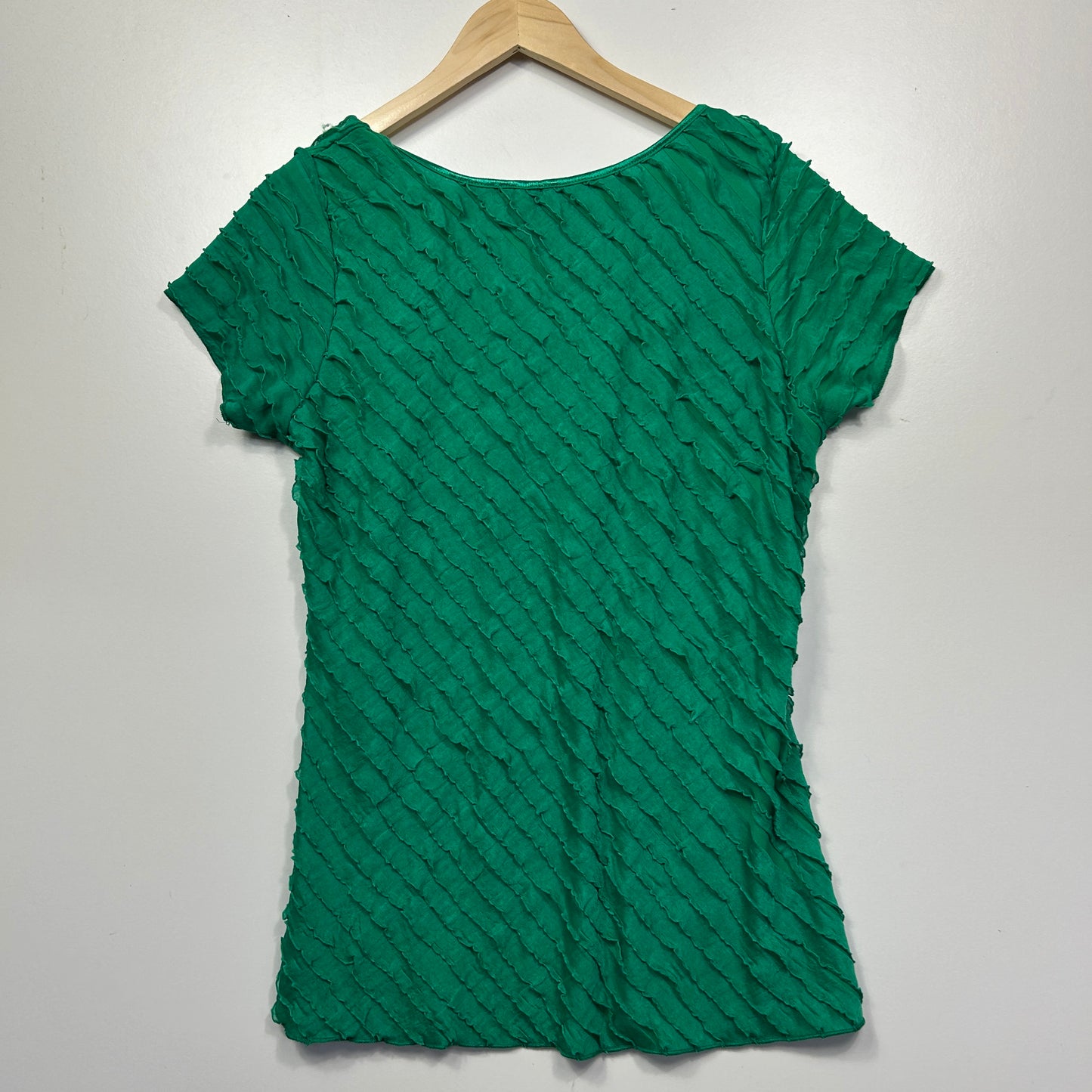 Katies Green Textured Short Sleeve Top - Size L