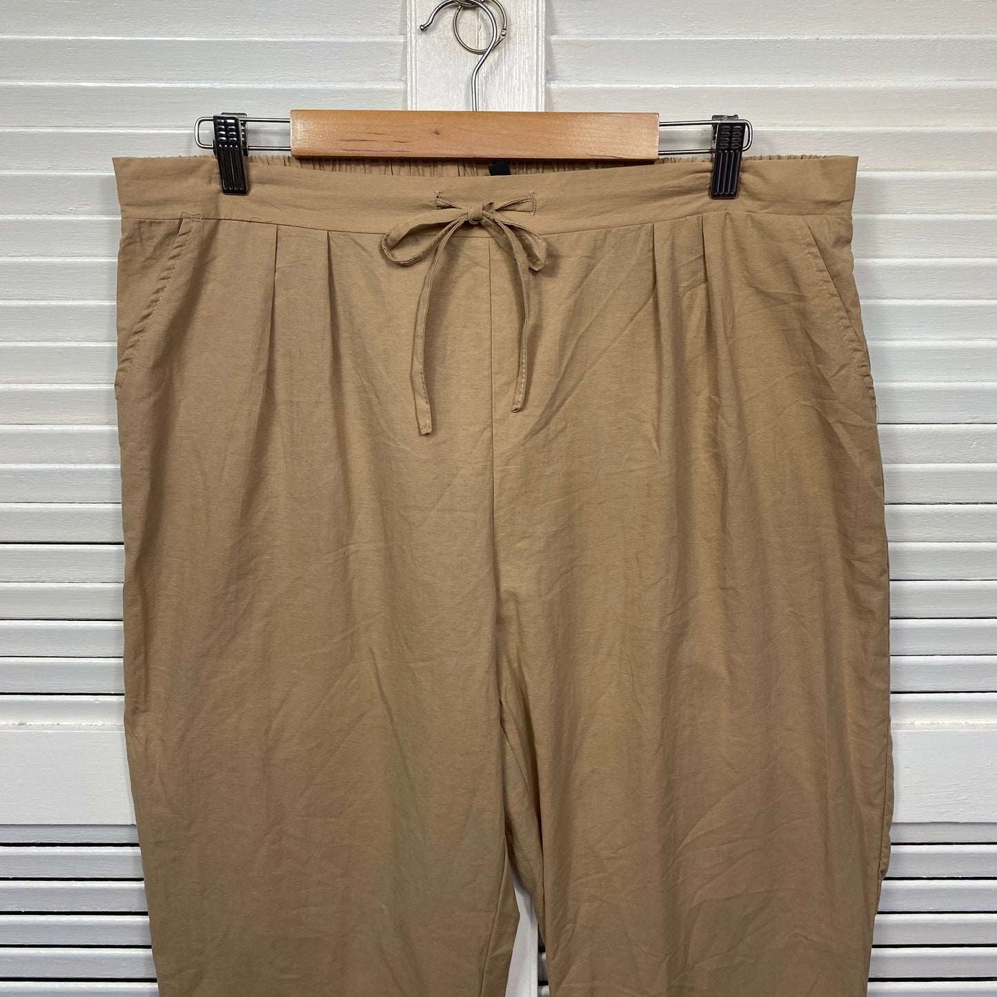 Willow Tree Pants Size 16 Biege Pockets Linen Blend