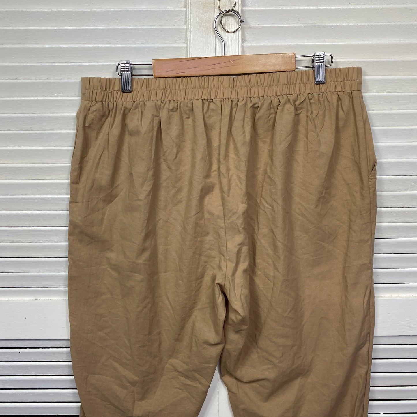 Willow Tree Pants Size 16 Biege Pockets Linen Blend