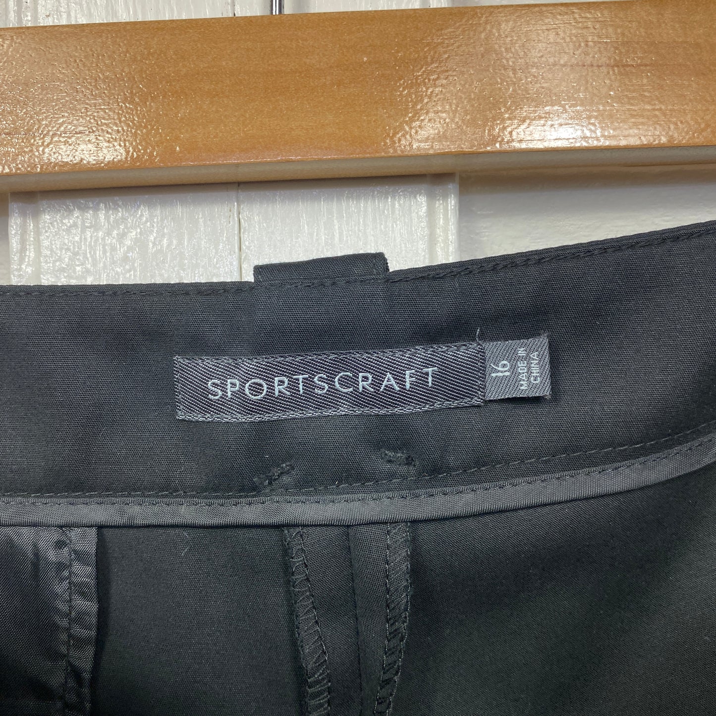 Sportscraft Pants Size 16 Black Zip Fly