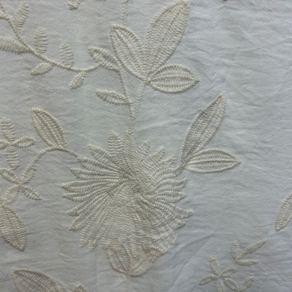 Isabella The Label Cream Embroidered Cotton Top - Size L