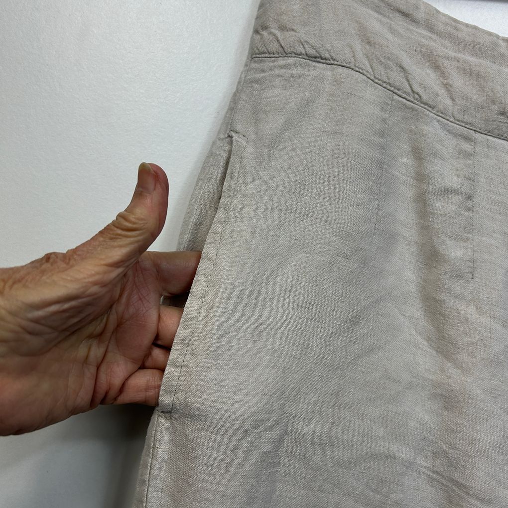 Kelsey Collective Beige Linen Pants - Size 16