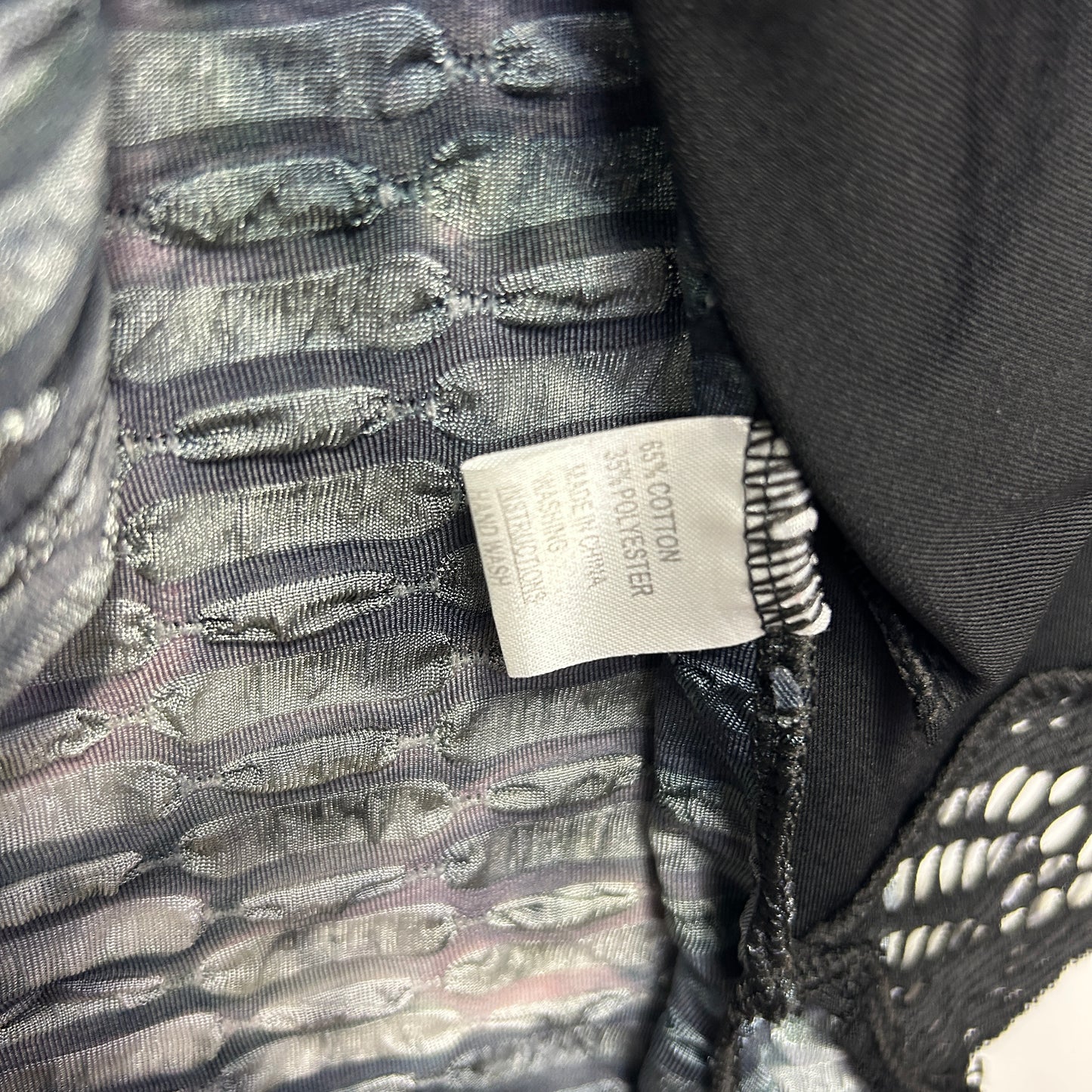Whispers Black Silver Metallic Tunic Top - Size L