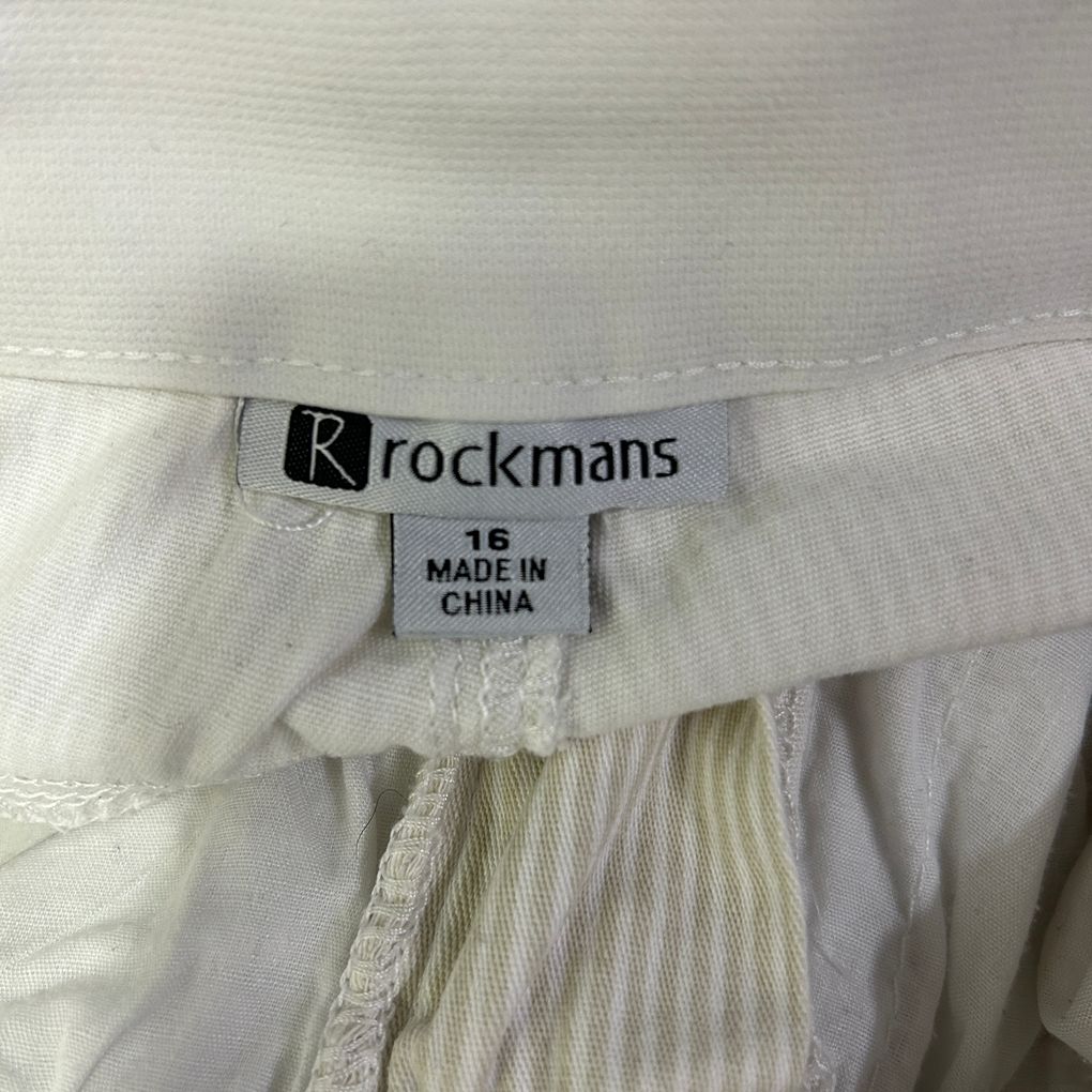 Rockmans Cream Cotton Shorts - Size 16