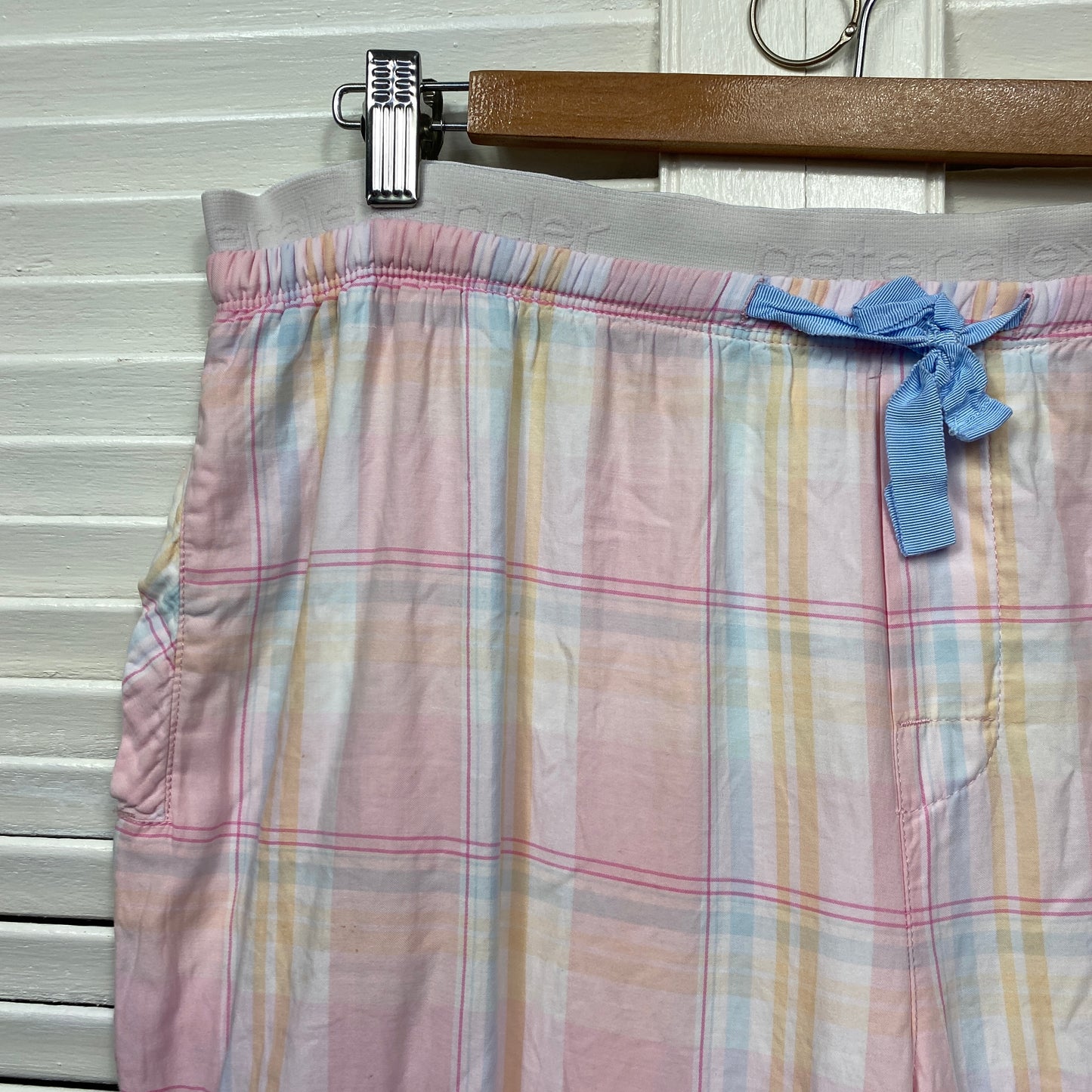 Peter Alexander Pants Sleepwear Size 14 Large Pink Check Pockets