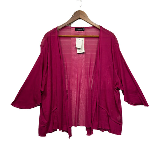 Cordelia St Top Size 24 Pink Long Sleeve Sheer Open Front New