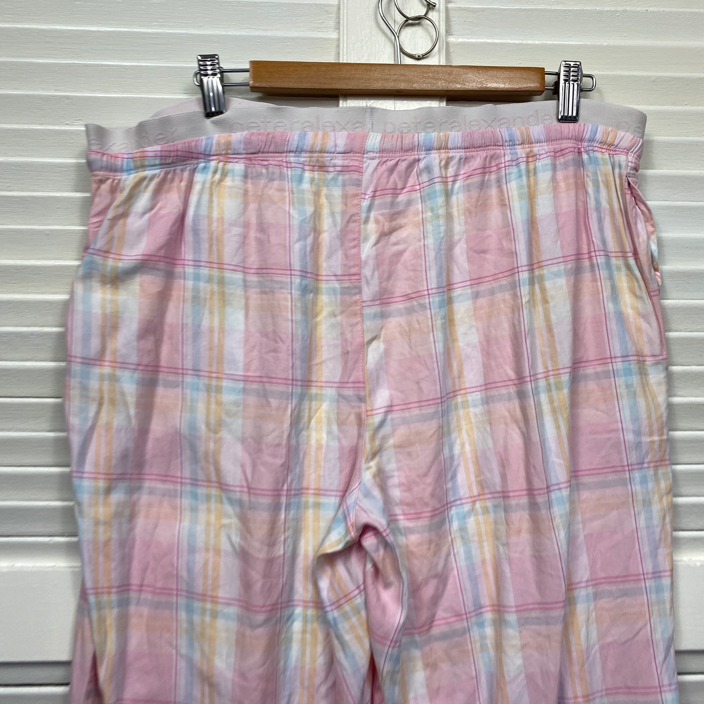 Peter Alexander Pants Sleepwear Size 14 Large Pink Check Pockets