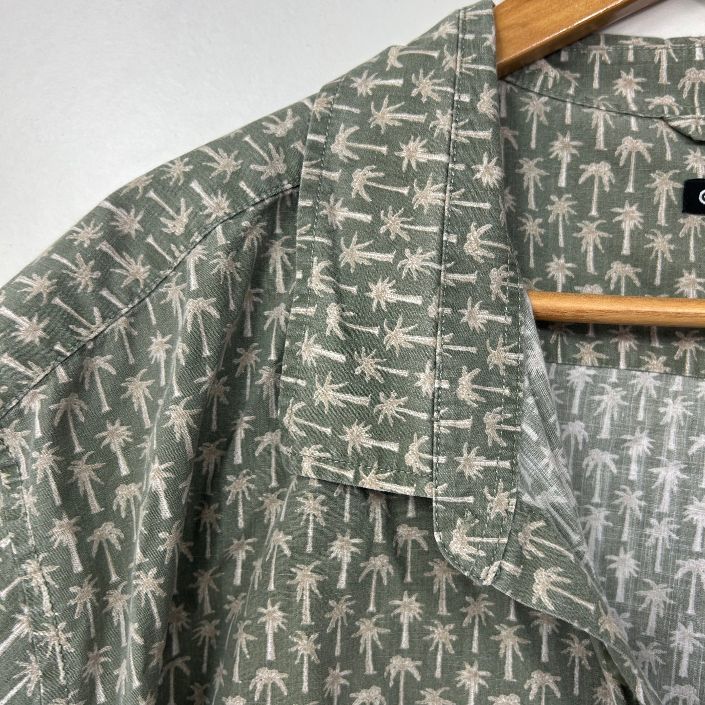 Target Man Plus Khaki Palm Tree Print Shirt - Size 7XL