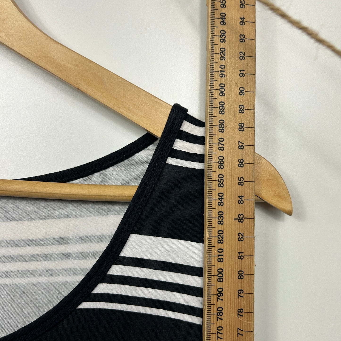 Edited Dress Size 16 Sleeveless Black White Striped Cotton