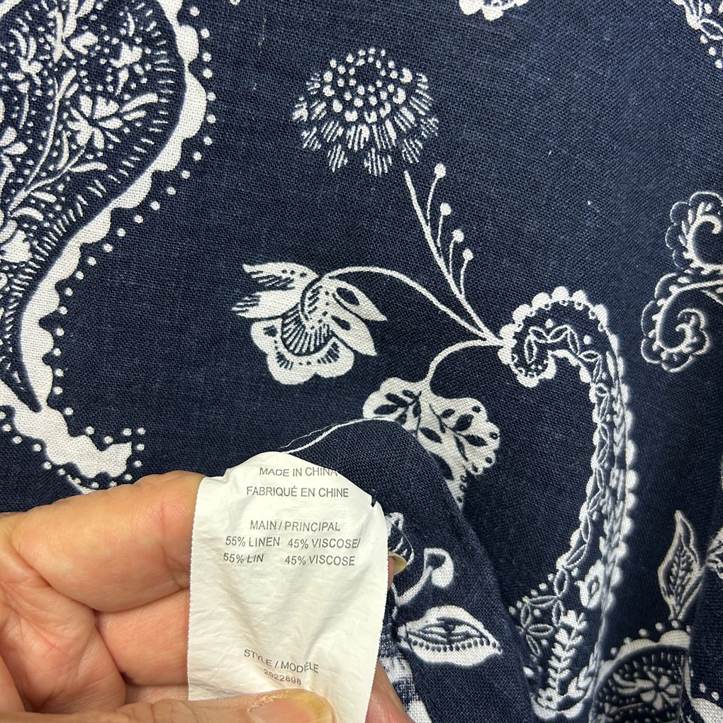 Autograph Navy Linen Top - Size 26