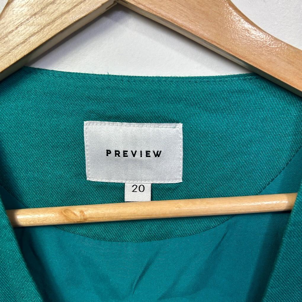 Preview Teal Linen Sleeveless Vest Top - Size 20