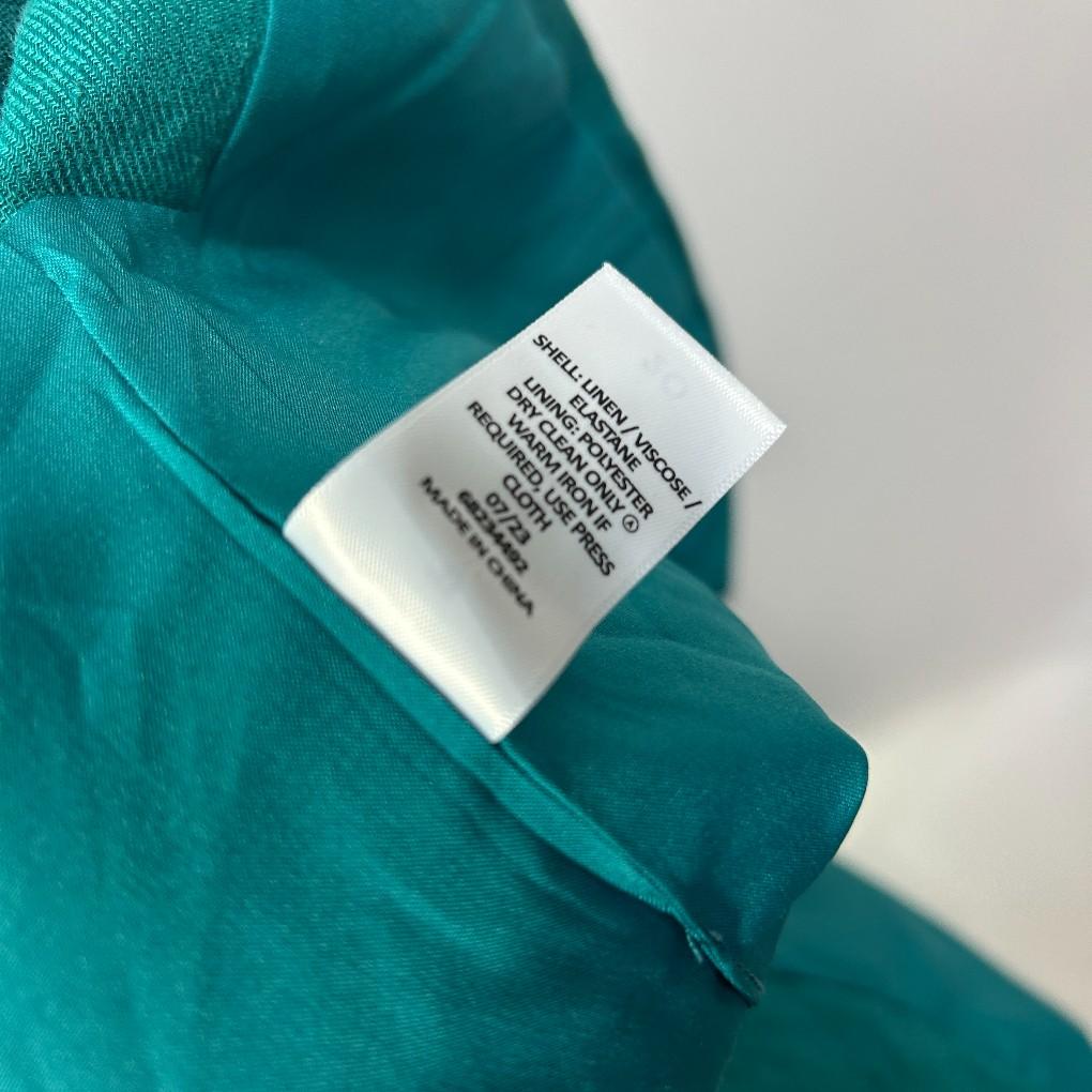 Preview Teal Linen Sleeveless Vest Top - Size 20