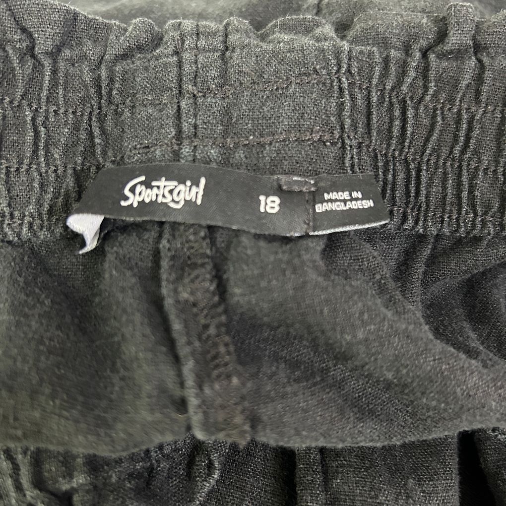 Sportsgirl Black Linen Pants - Size 18