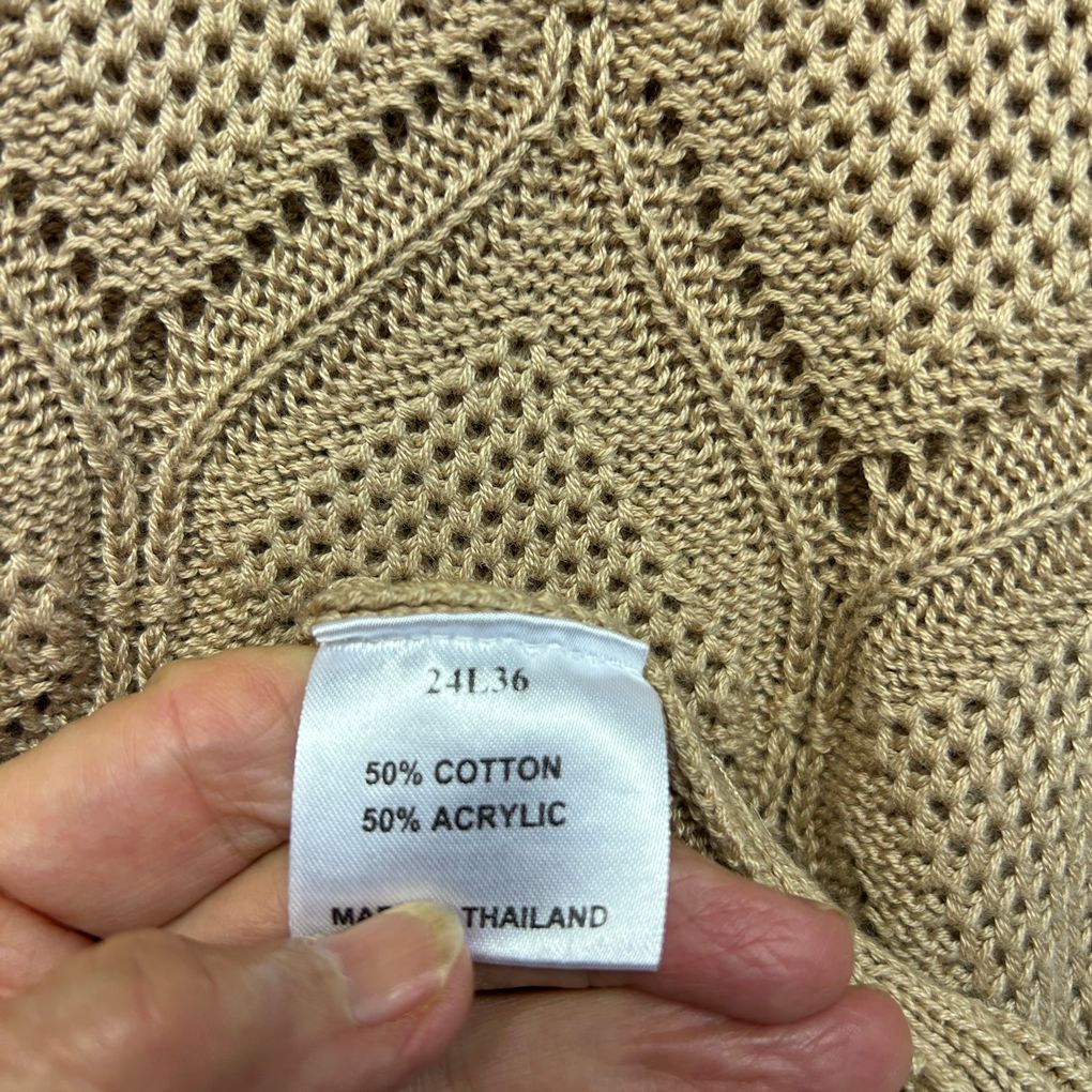 Established Tan Cotton Knit Top - Size 18