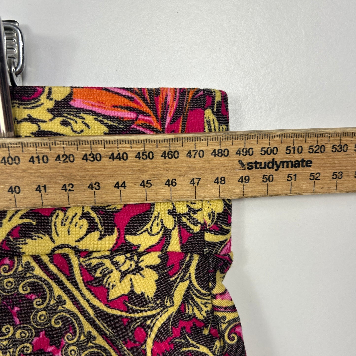 Crossroads Pink Yellow Patterned Stretch Skirt - Size XL