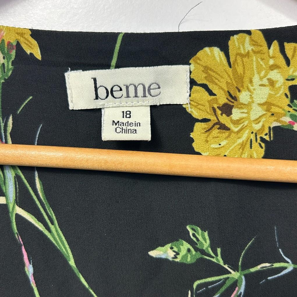 Beme Black Floral Top - Size 18