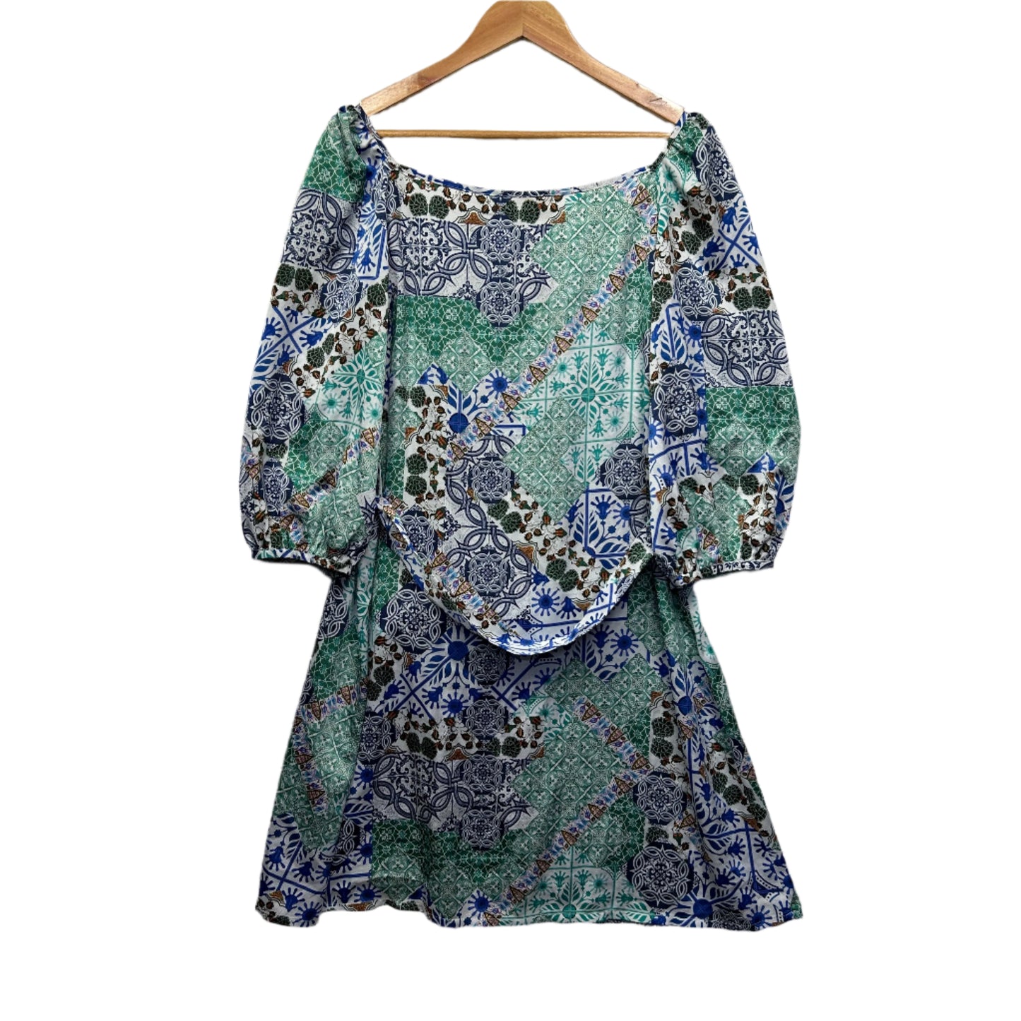 Sacha Drake Dress Size 14 Multicoloured Long Sleeve Belt