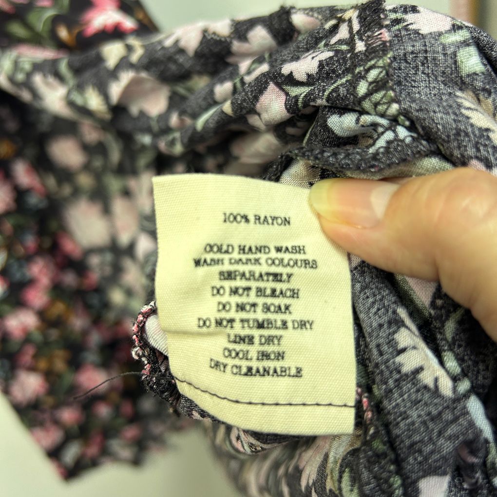 Ell Collection Black Floral Boho Dress - Size XL