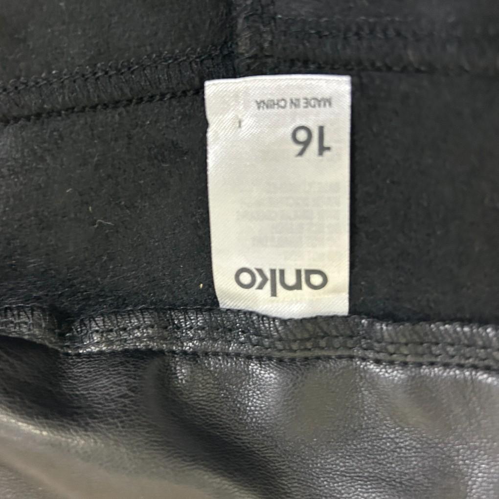 Anko Black Coated Pants - Size 16