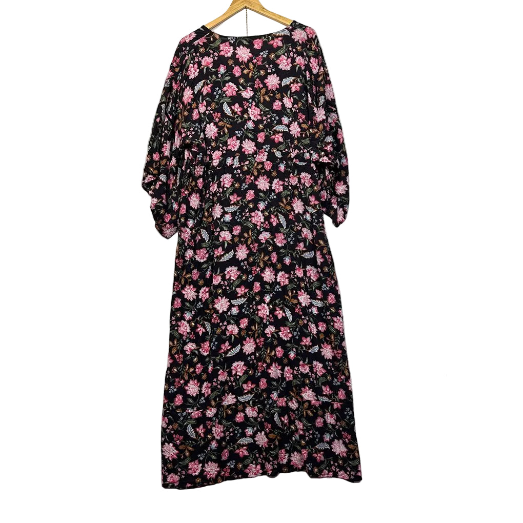 Ell Collection Black Floral Boho Dress - Size XL