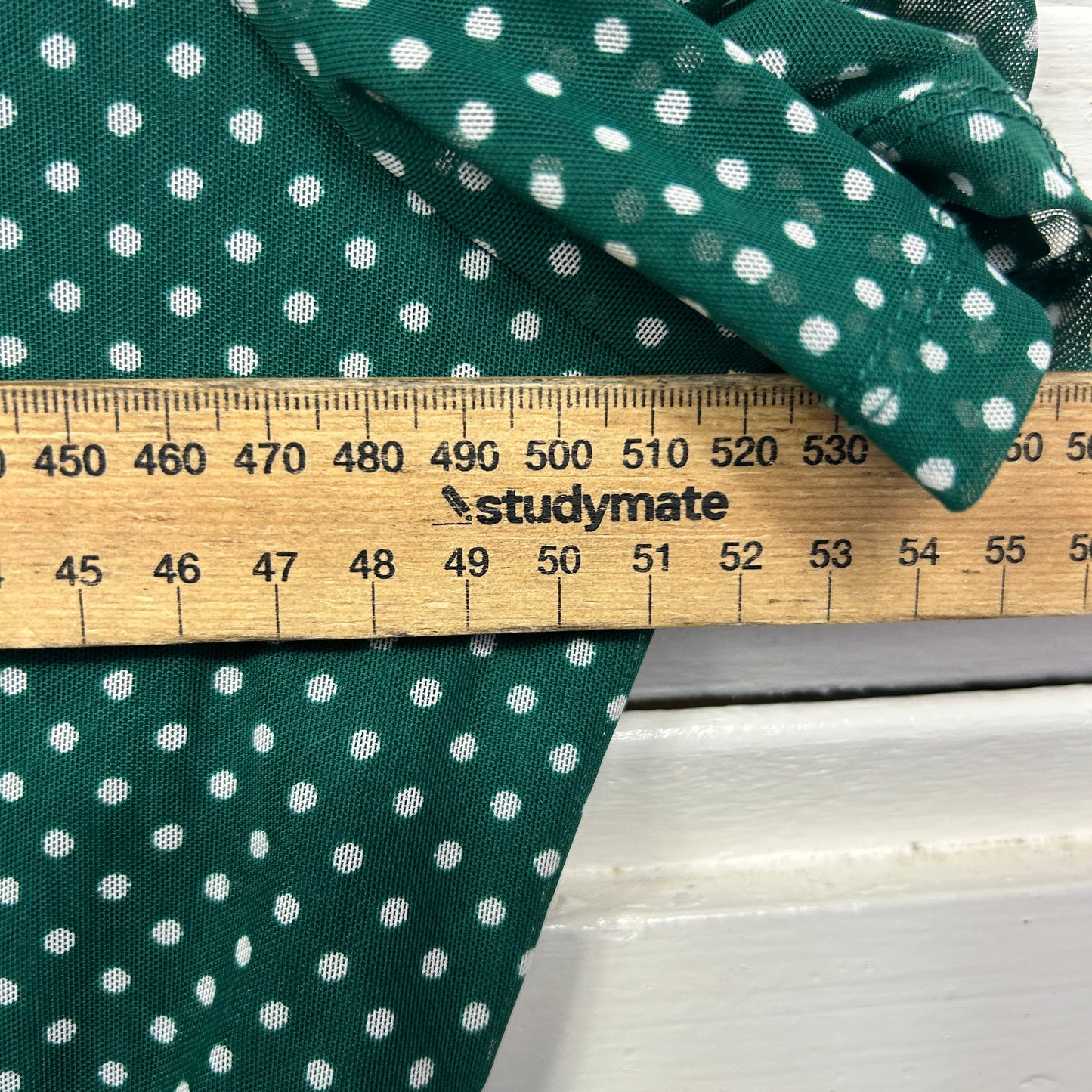 Jacqui E Dress Size Large Green White Short Sleeve Polka Dots
