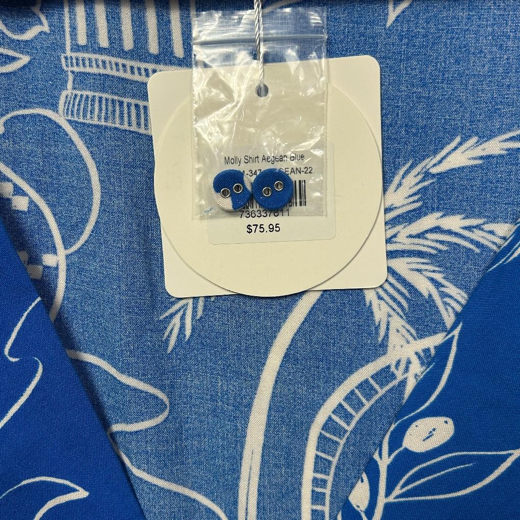 Henry Oscar Blue Print Shirt - Size 22