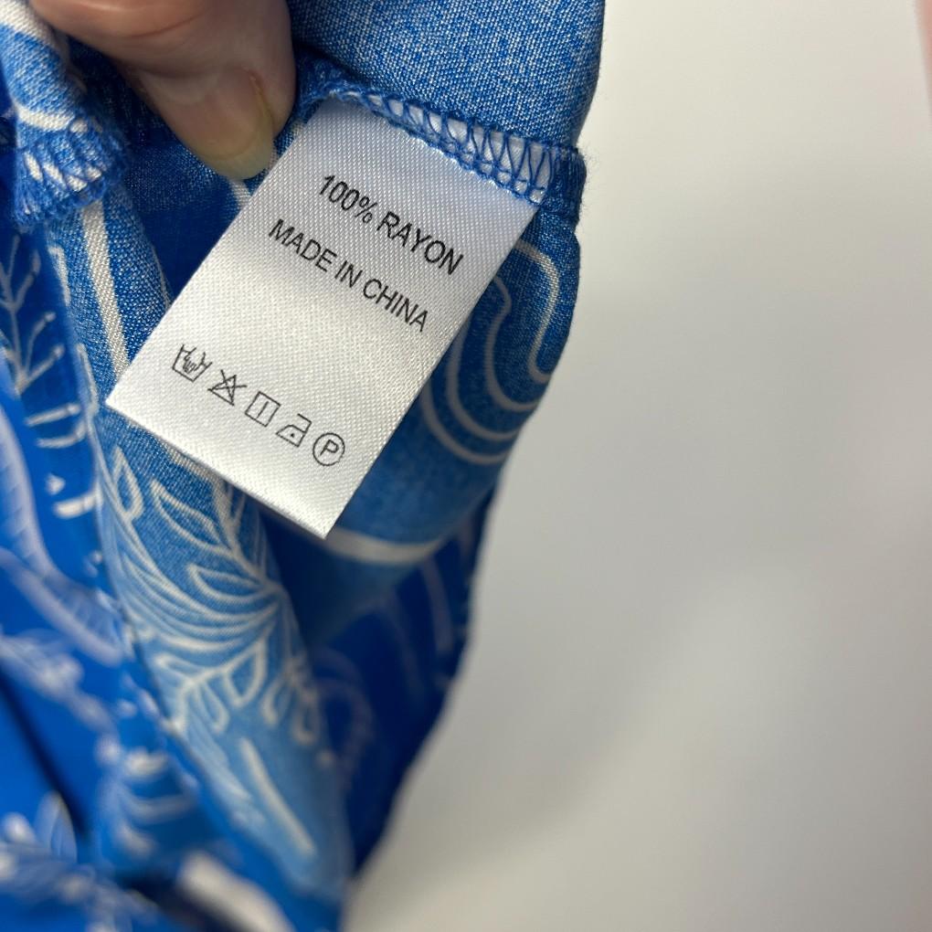 Henry Oscar Blue Print Shirt - Size 22