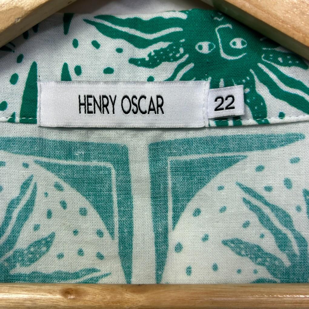Henry Oscar Green Cotton Shirt - Size 22