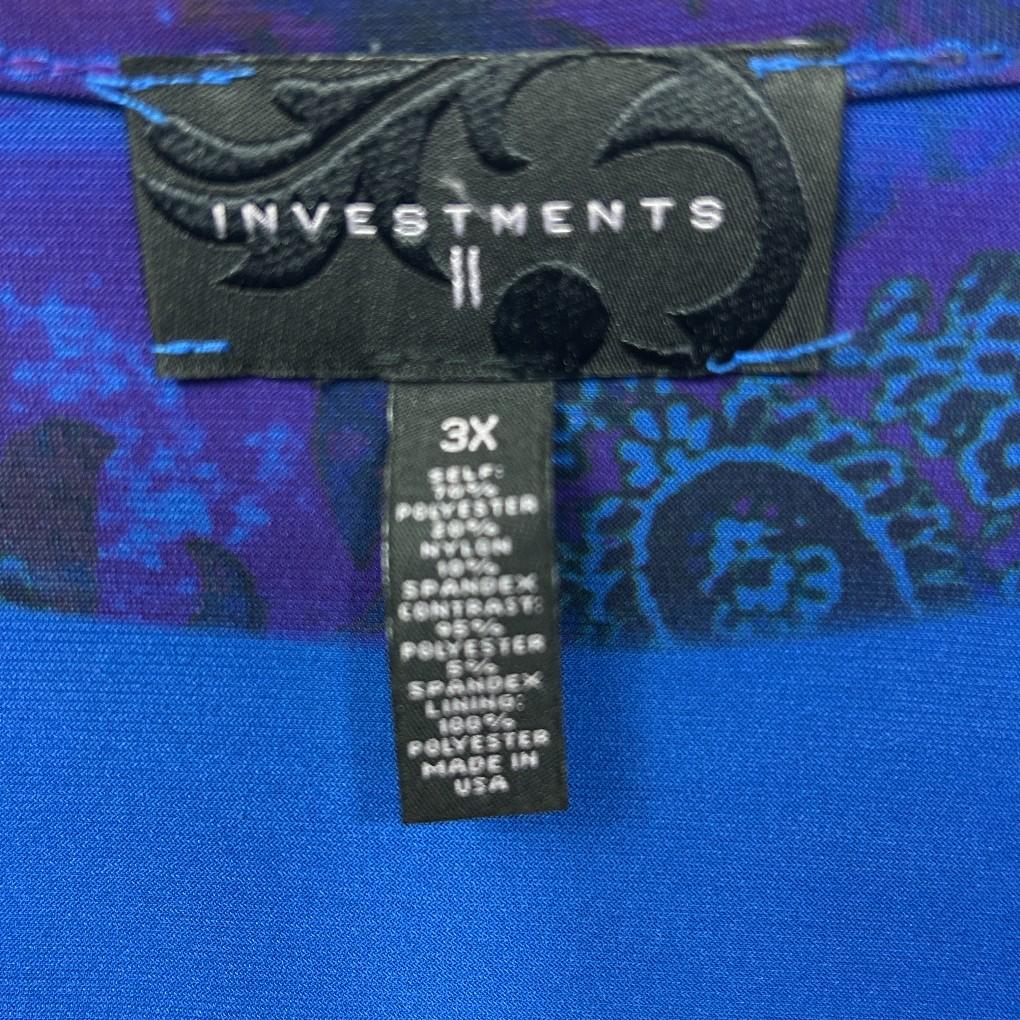 Vintage Investments Velvet 3/4 Sleeve Top - Size 3XL