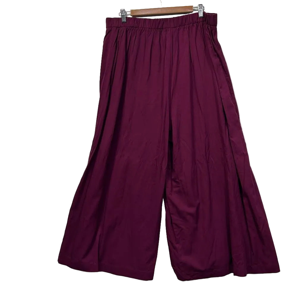 Orange Sherbet Maroon Wide Leg Palazzo Pants - Size 20