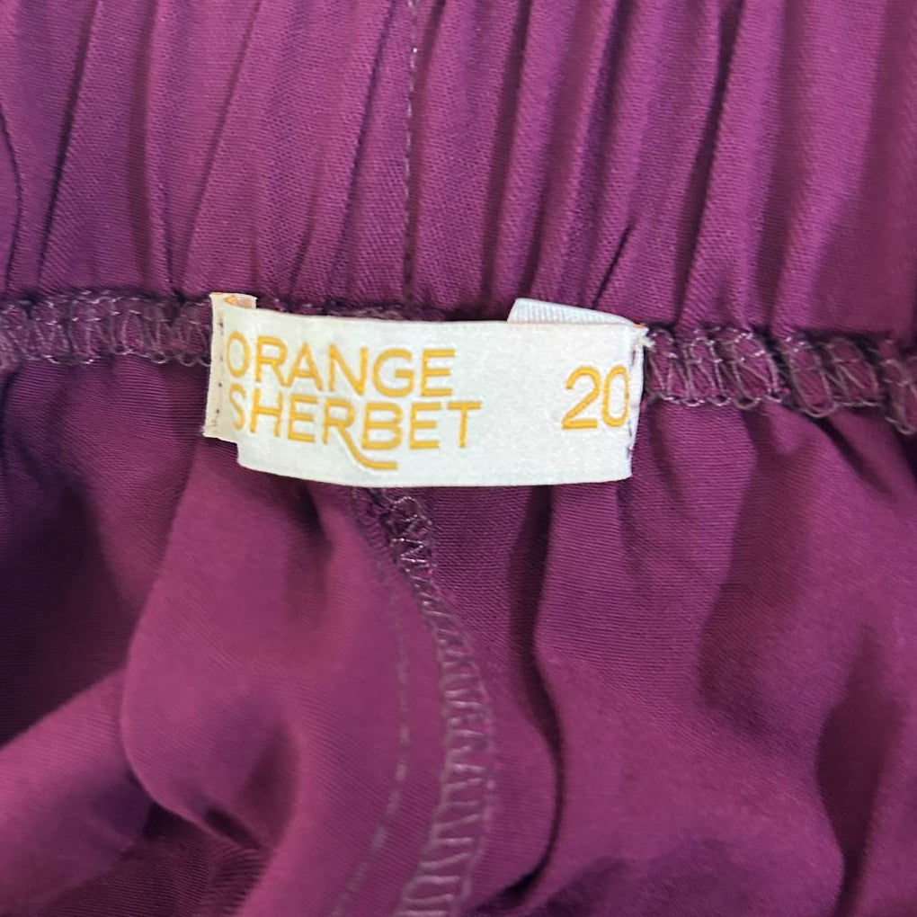 Orange Sherbet Maroon Wide Leg Palazzo Pants - Size 20