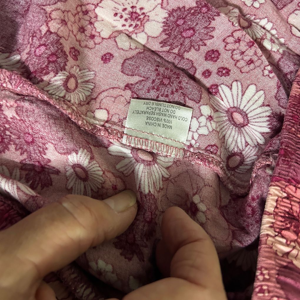 Peach Pink Floral Boho Maxi Skirt - Size 22