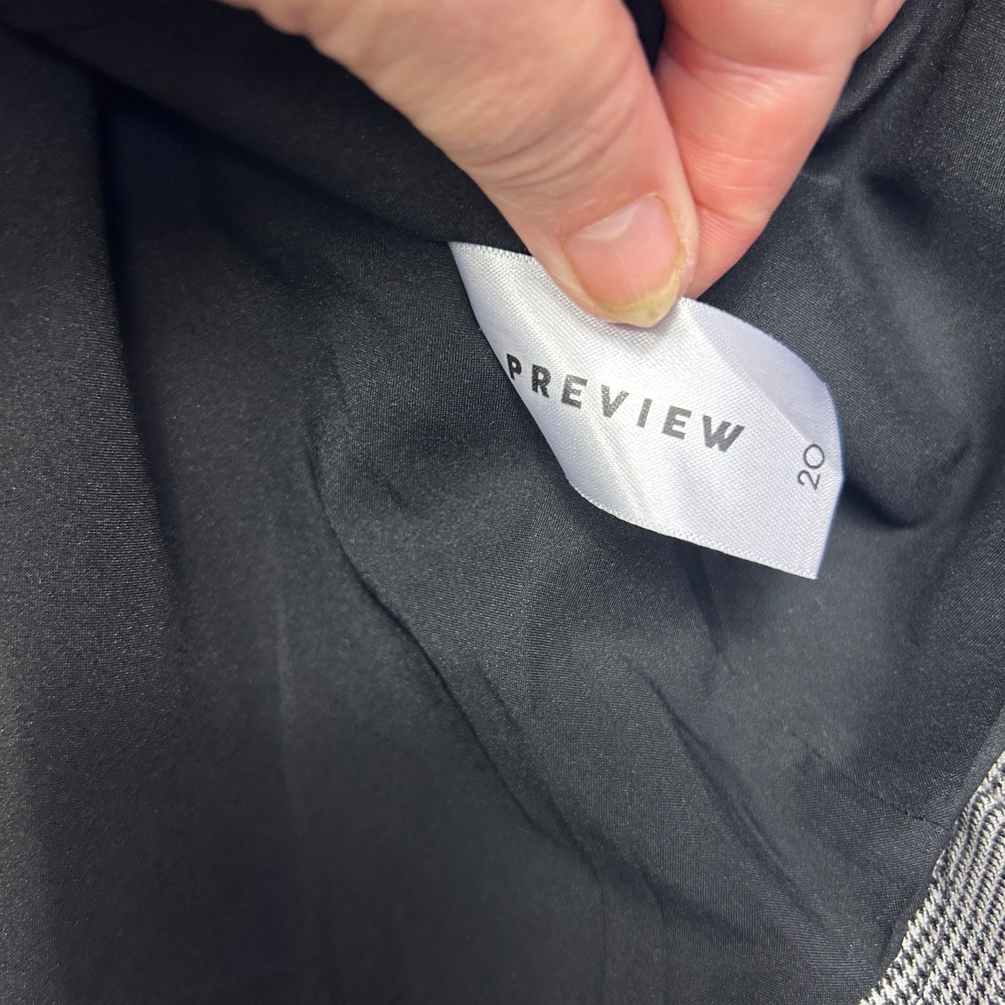 Preview Blazer Jacket Size 20 Grey Long Sleeve Check