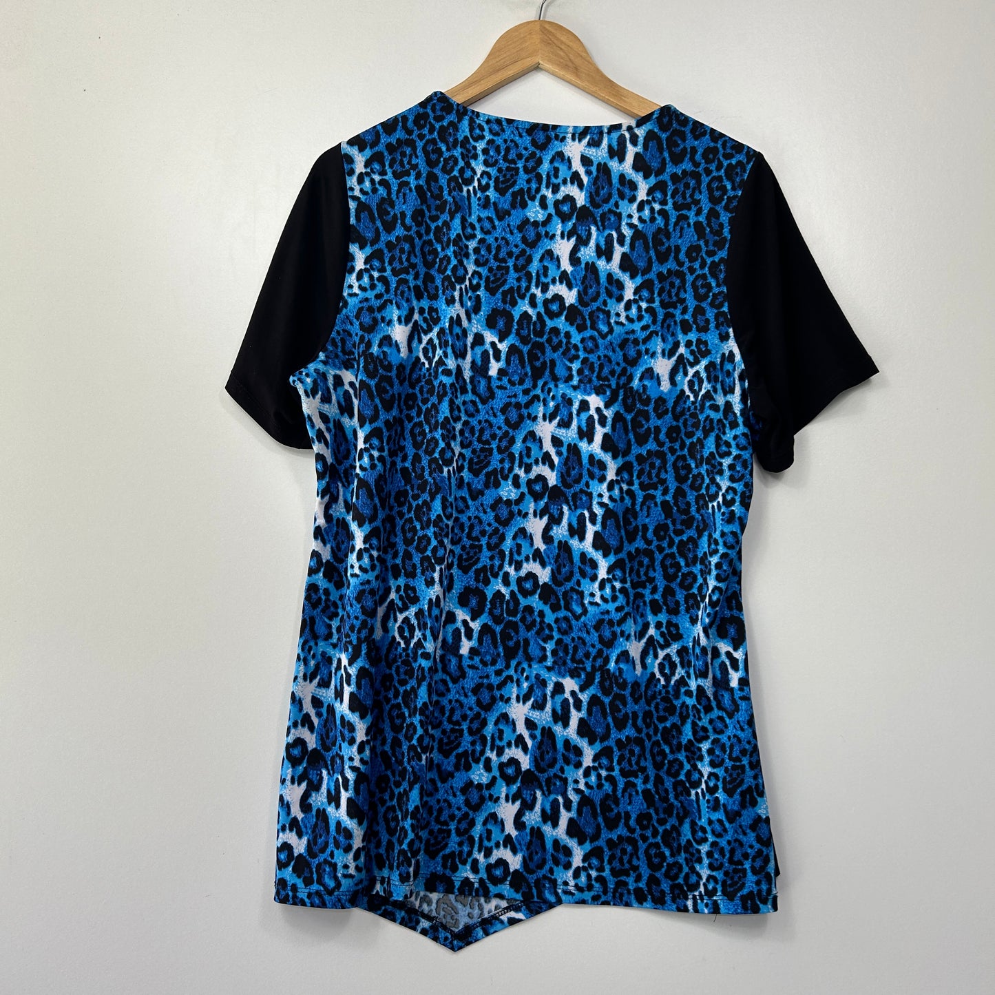 Millers Blue Black Leopard Print Top - Size 16