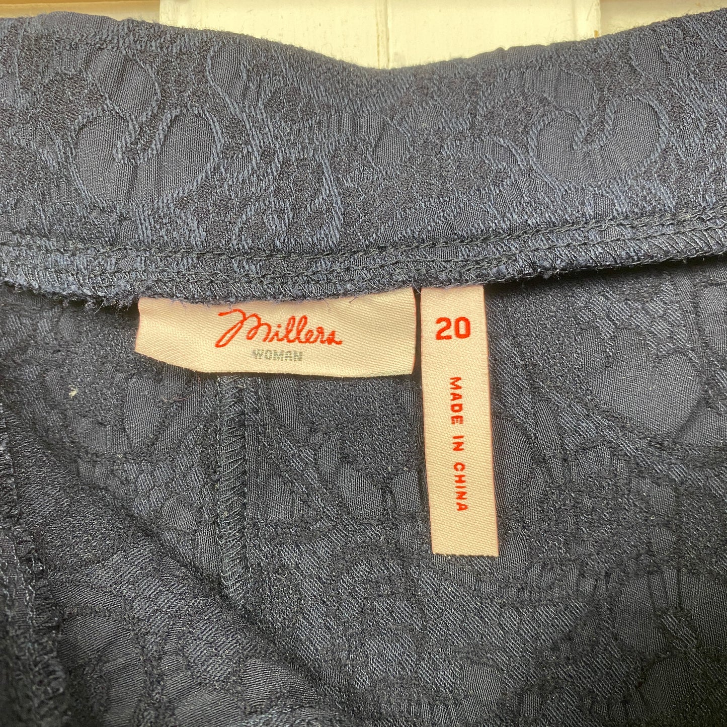 Millers Pants Size 20 Plus Navy Pull On Textured