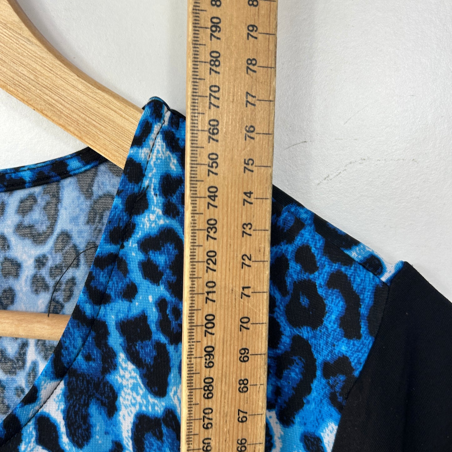 Millers Blue Black Leopard Print Top - Size 16