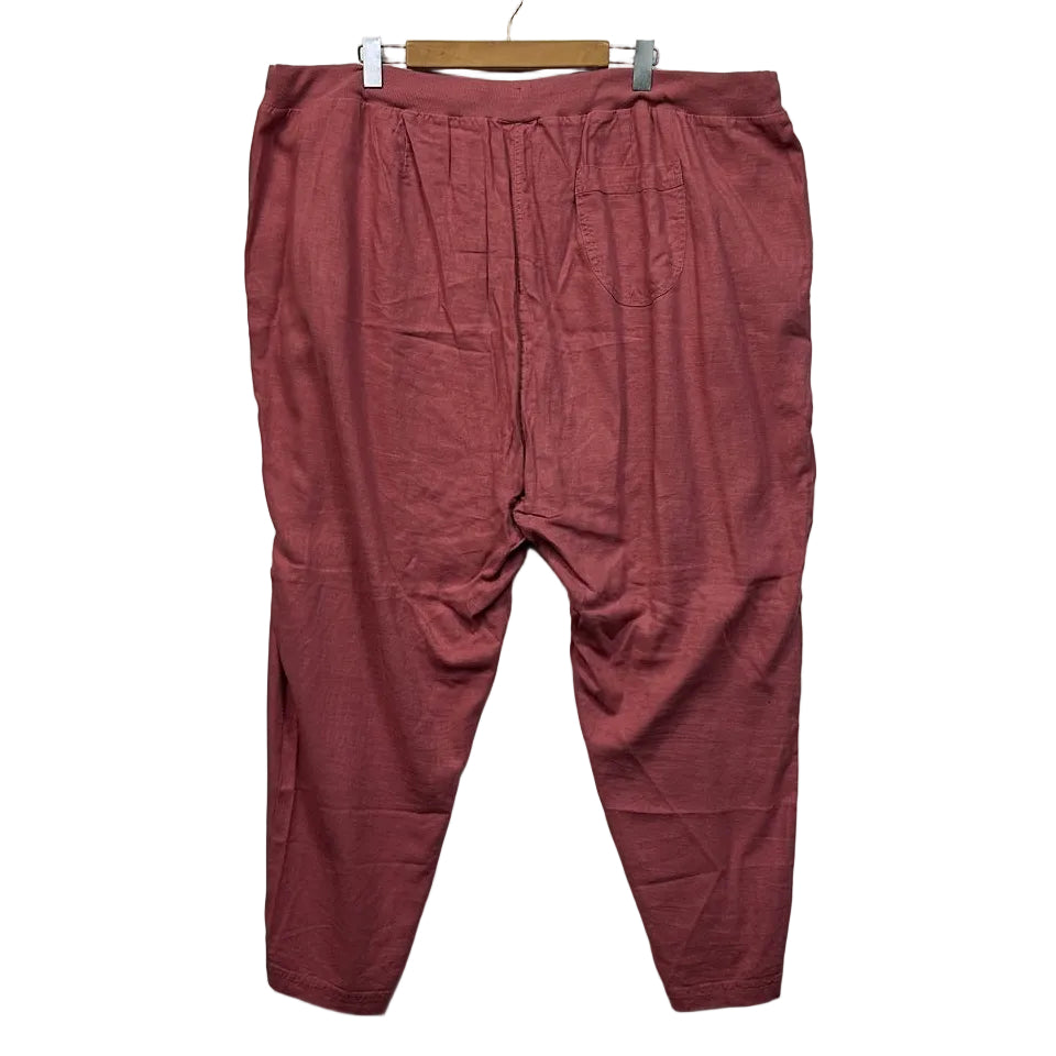Yours Dusty Pink Linen Pants - Size 28
