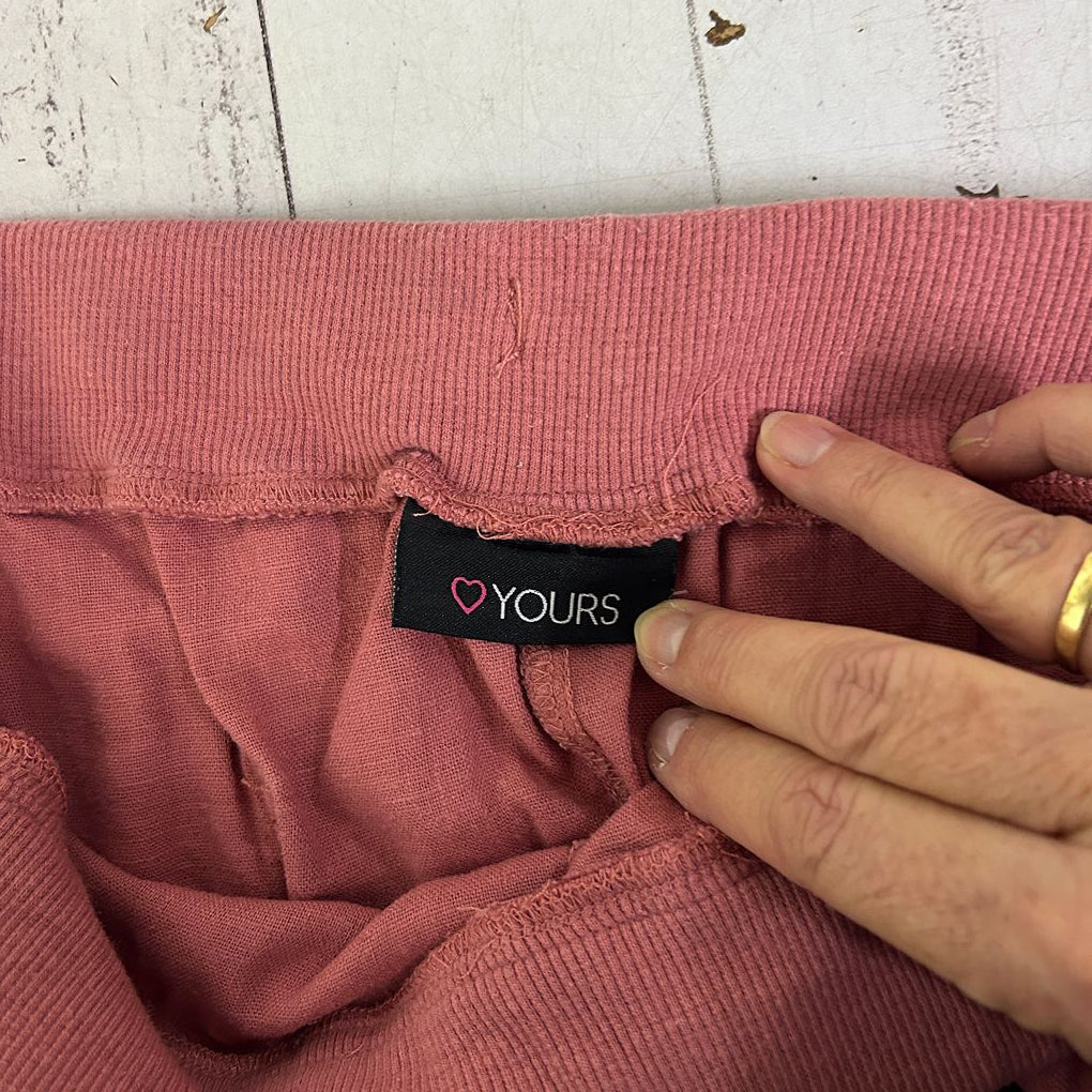 Yours Dusty Pink Linen Pants - Size 28
