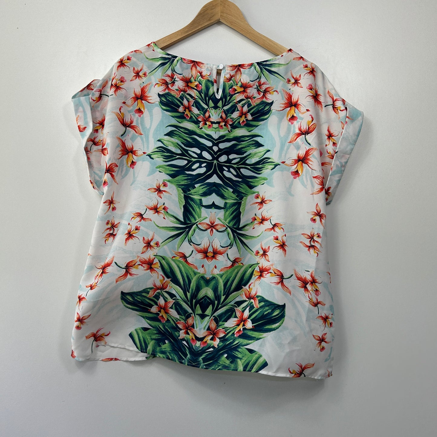 Millers White Tropical Floral Print Top - Size 14