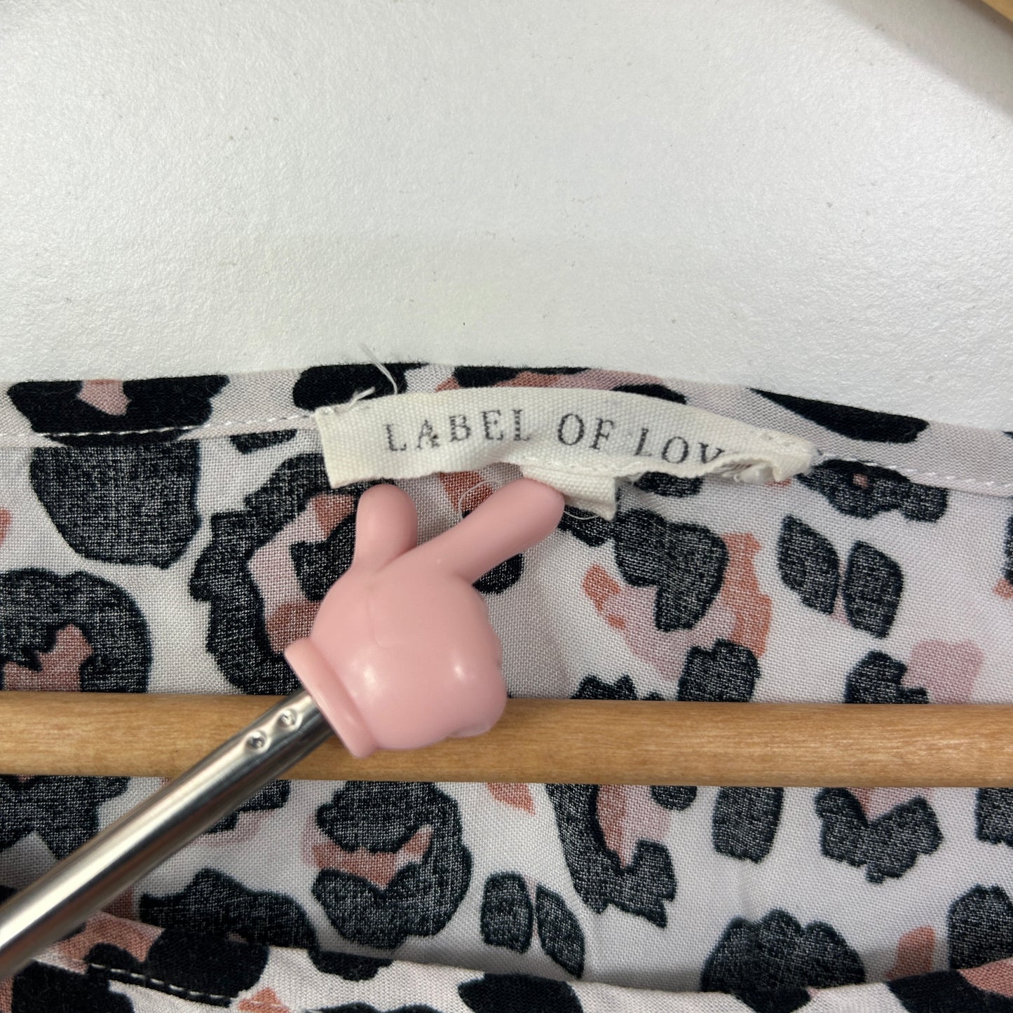 Label of Love Pink Black Leopard Print Top - Size M/L