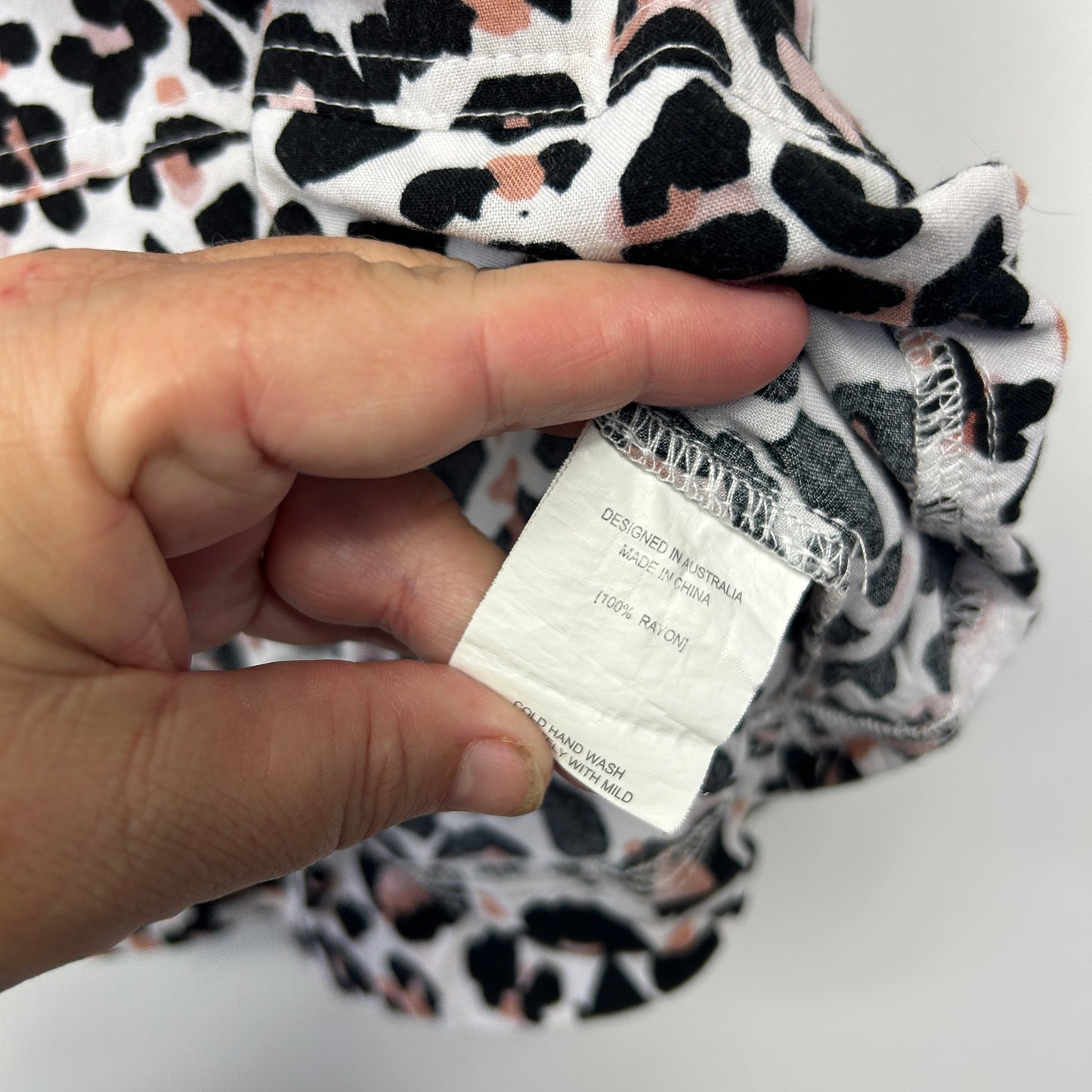 Label of Love Pink Black Leopard Print Top - Size M/L