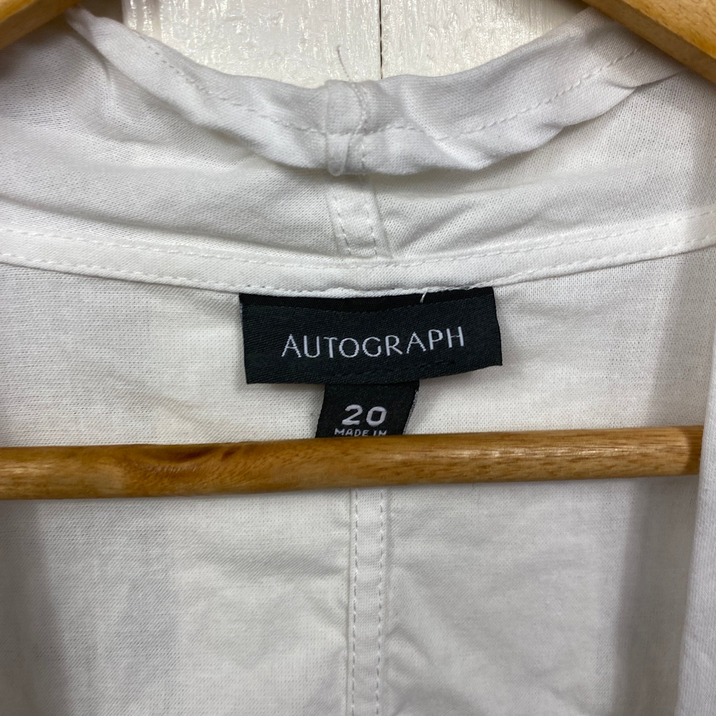 Autograph Linen Jacket Top Size 20 White Roll Tab Sleeve