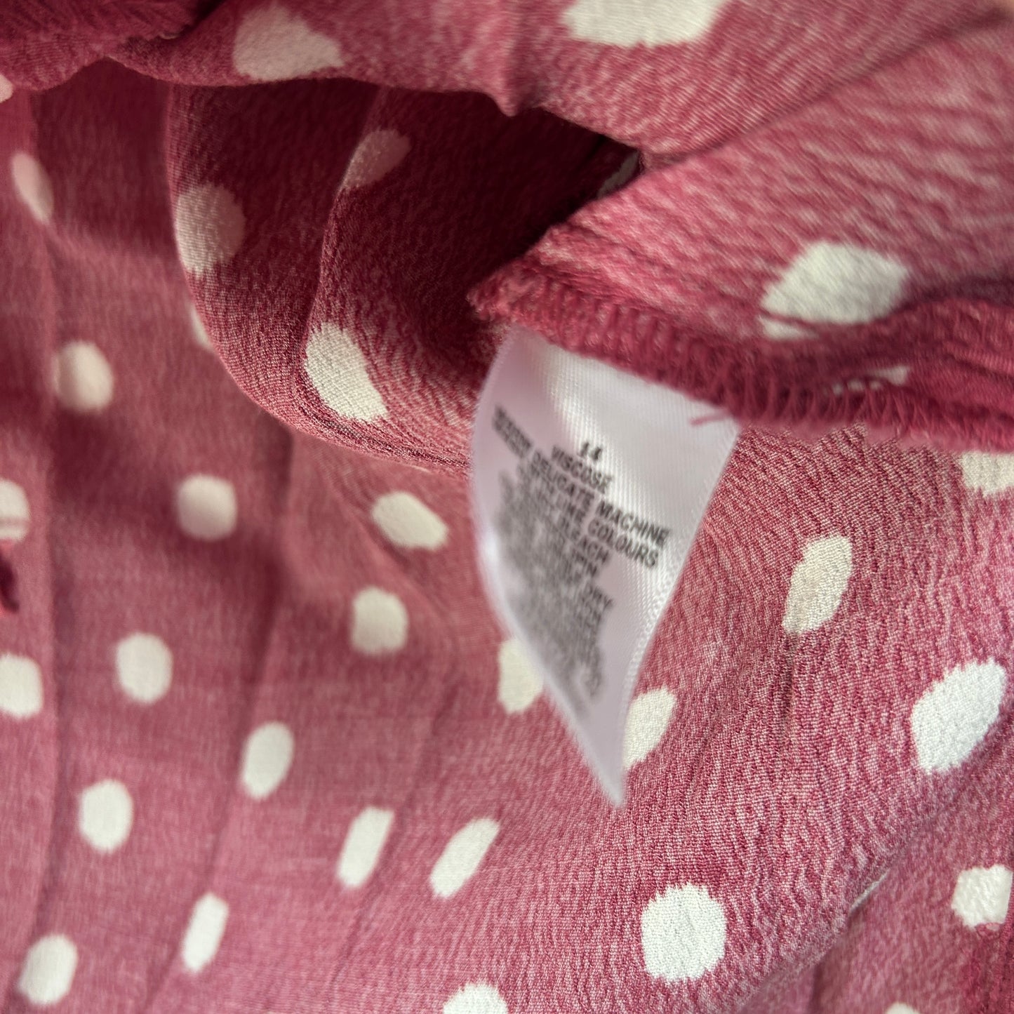 Target Pink White Polka Dot Top - Size 14