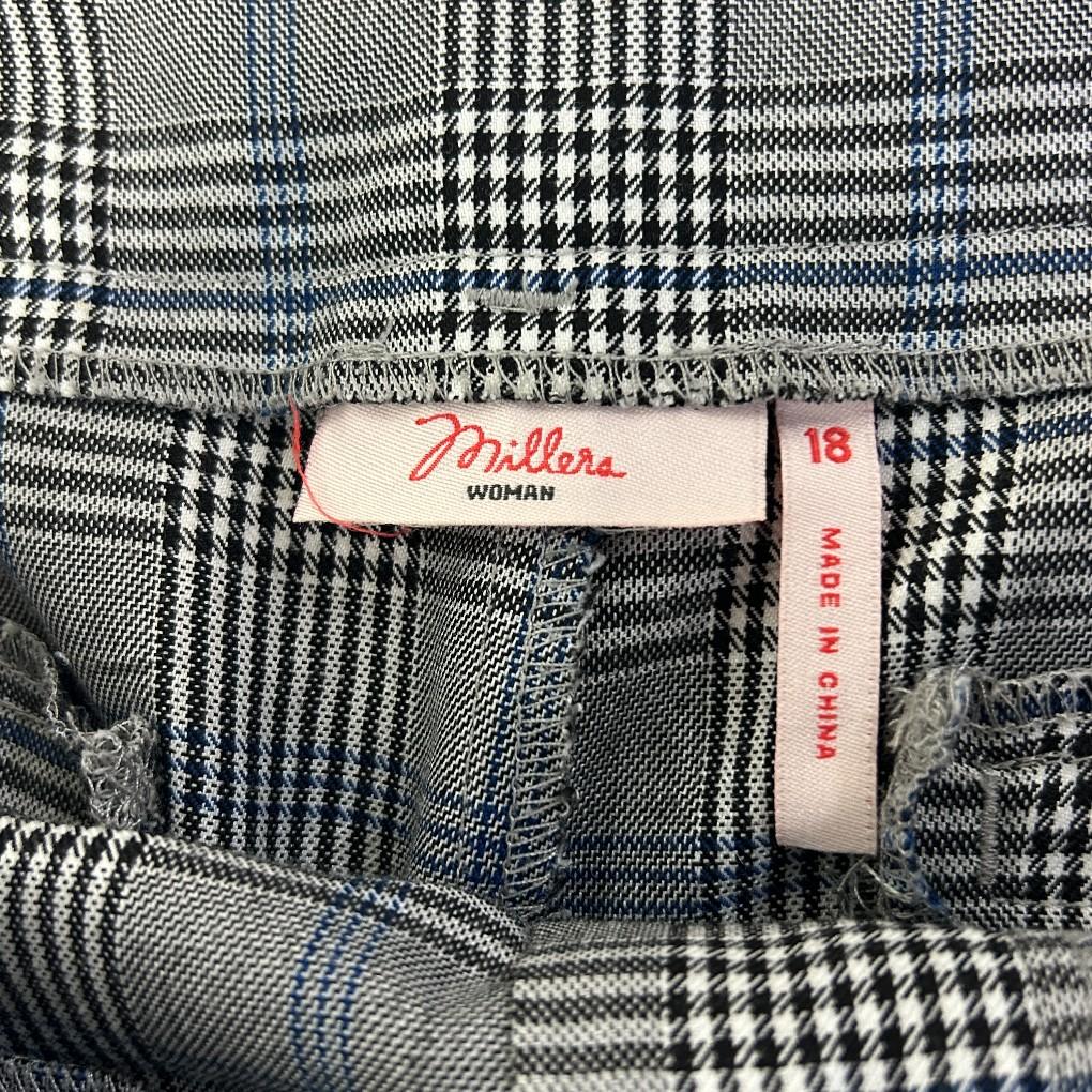 Millers Grey Check Pants - Size 16